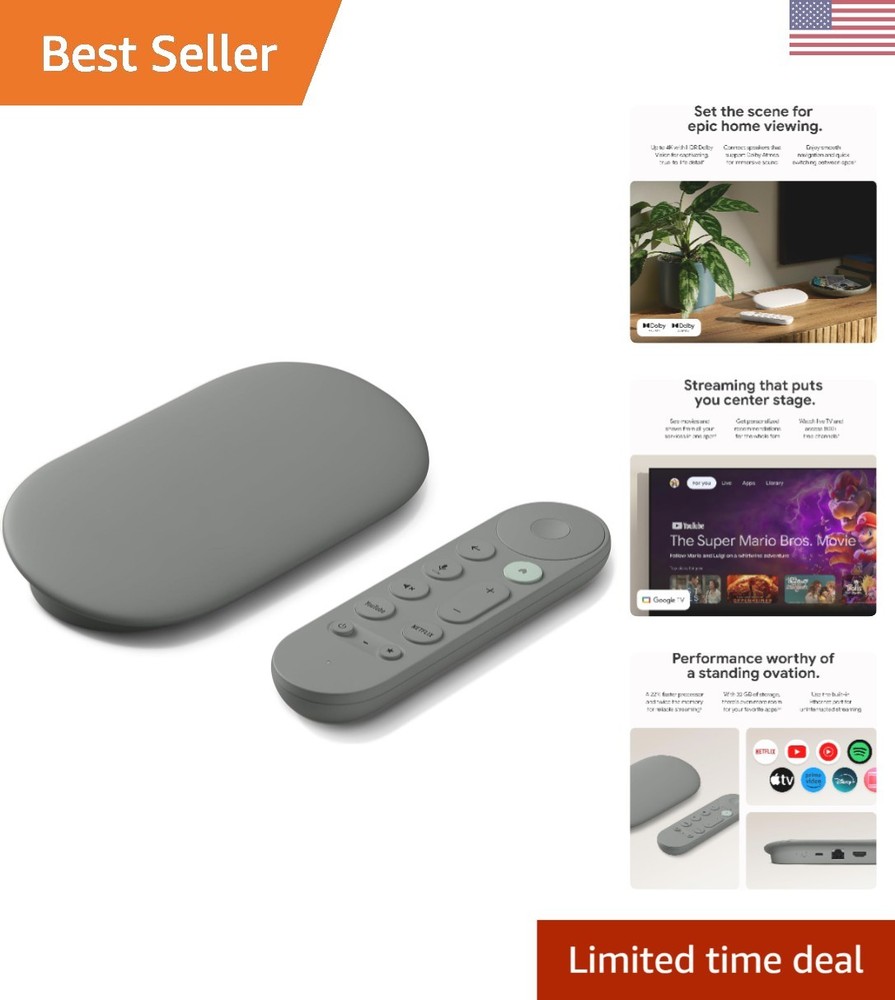4K HDR TV Streamer – Voice Control Remote & 32GB Storage for Seamless Streaming
