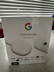 Google Chromecast with Google TV 4K Media Streamer White Wi-Fi Bluetooth HDMI