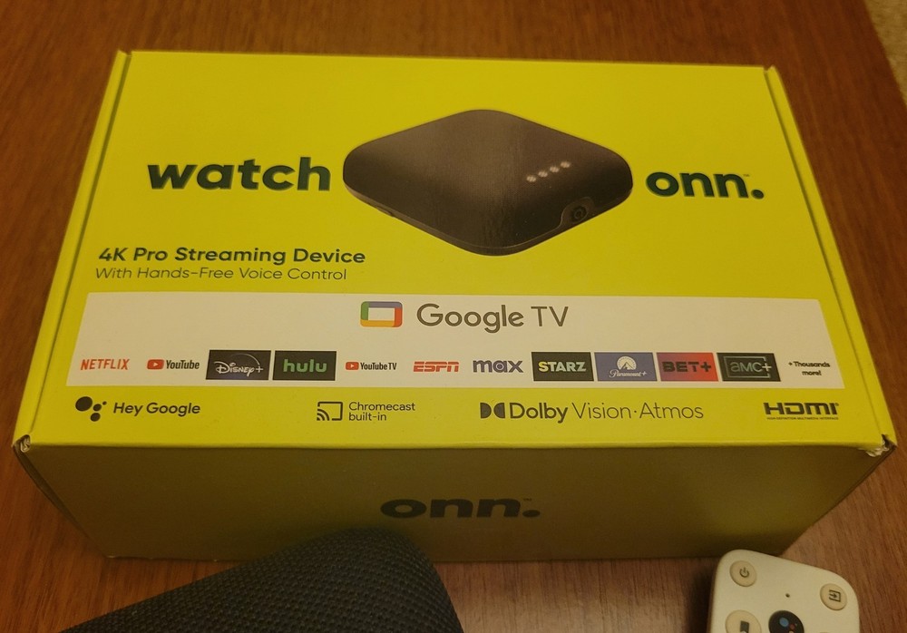 ONN 4K Pro Google TV Streaming Device w Dolby Atmos/Dolby Vision