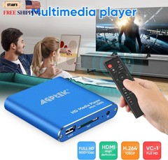 HDMI Media Player Blue Mini 1080p Full-HD Ultra HDMI MP4 Player for MKV/RM NEW