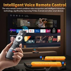Android TV Box 14.0, 2GB RAM 16GB Storage, 4K HDR10+, Dual-Band WiFi 6, Voice Re