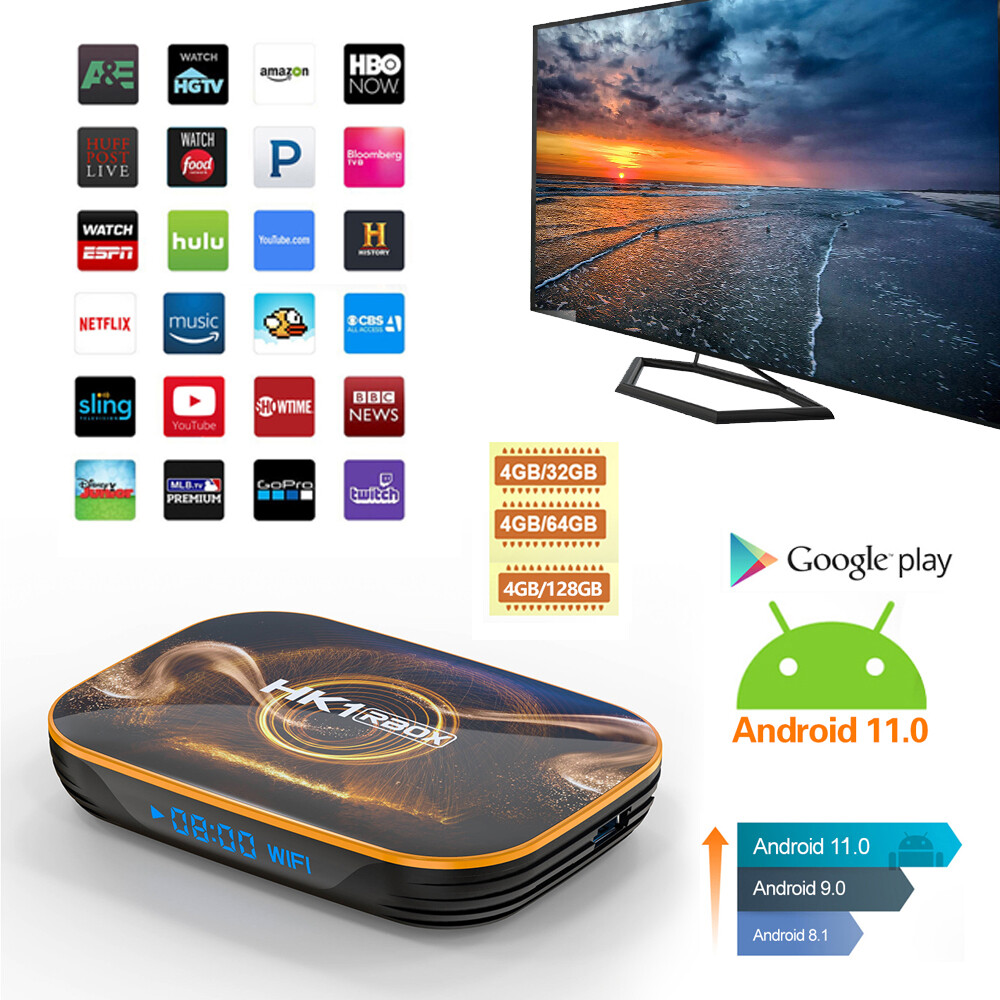 128G HK1 H96 4K Android 11.0 5G WIFI BT Quad Core TV BOX Media Streamer US Stock