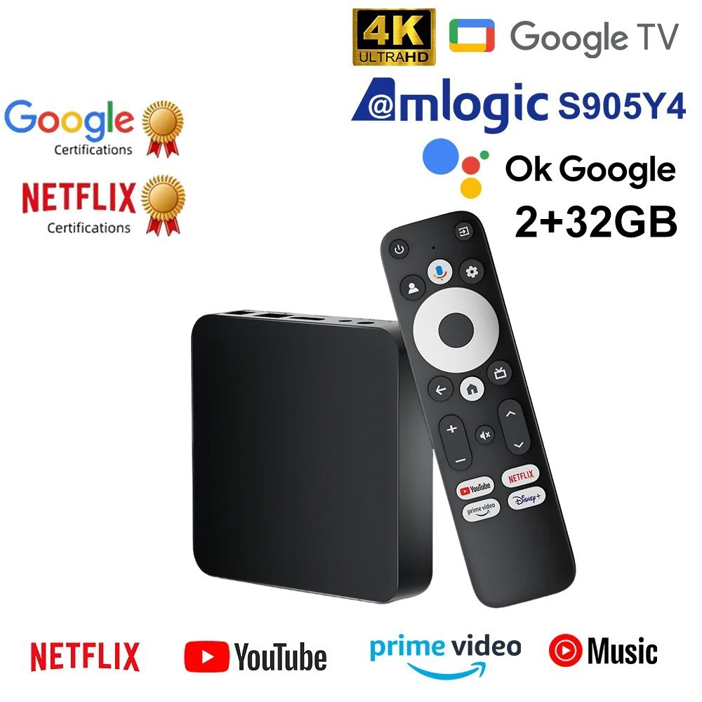 GOOGL TV SMART TV CHROMECAST 2G RAM 32G ROM WiFi VOICE 4K ULTRA HD VOICE COMAND