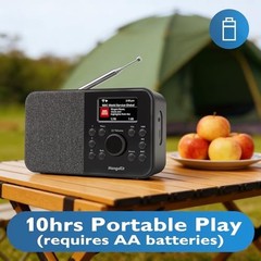 WiFi Internet Radio & Podcast Player, Bluetooth Speaker, 150 Presets, Portable F