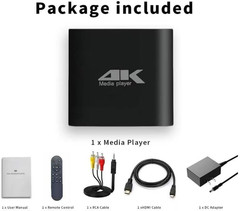 4K Media Player for USB Drive & Microsd, Ultra HD Digital Signage Player