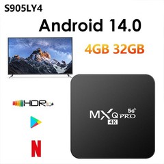 MXQ Pro 4K Android 14 Quad Core Smart TV Box 4GB RAM 32GB Storage Wifi