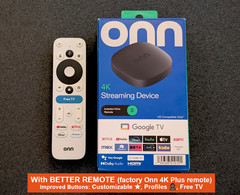 onn 4K Google TV Streaming Device w/ Onn Customizable Star Button Remote