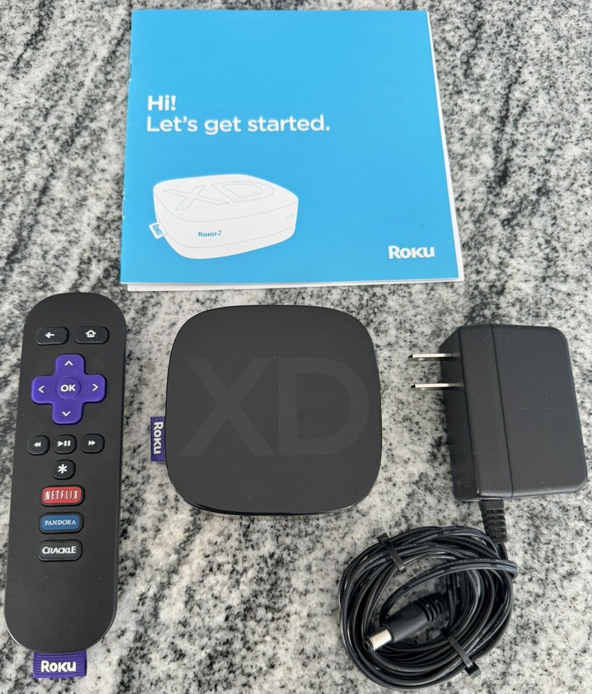 Roku 2 XD Model 3050x W/ Remote, Power Supply, Manual – Tested / Working