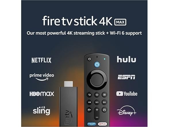 Amazon Fire TV Stick 4K MAX Streaming Stick K2R2TE w Alexa 3rd Gen Voice Remote