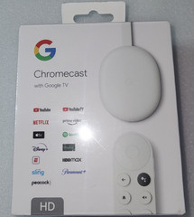 Google Chromecast with Google TV HD HDMI Streaming Dongle, White