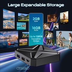 4K 8K Android TV Box, Smart Streaming Device, WiFi 6, Dual-Band, 2GB RAM, 16GB S