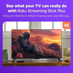 Roku 3830R Streaming Stick Plus 4K UHD Media Player w/ Voice Remote – 2025 Model
