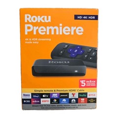Roku Premiere Media Streamer – 3920R (Black)New OPEN BOX