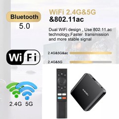 TV98 PLUS Android 14.0 Smart TV Box Quad Core 8K UHD WiFi 5G BT5.0 Media Player