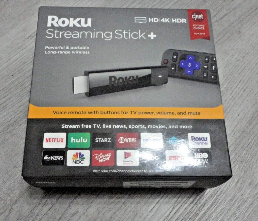 Roku Streaming Stick+ 3810R – 4K Streaming Media Player with Voice Remote