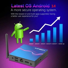 TX98 Pro 4K Ultra HD Android 14.0 Smart TV Box with Remote Control, Allwinner H