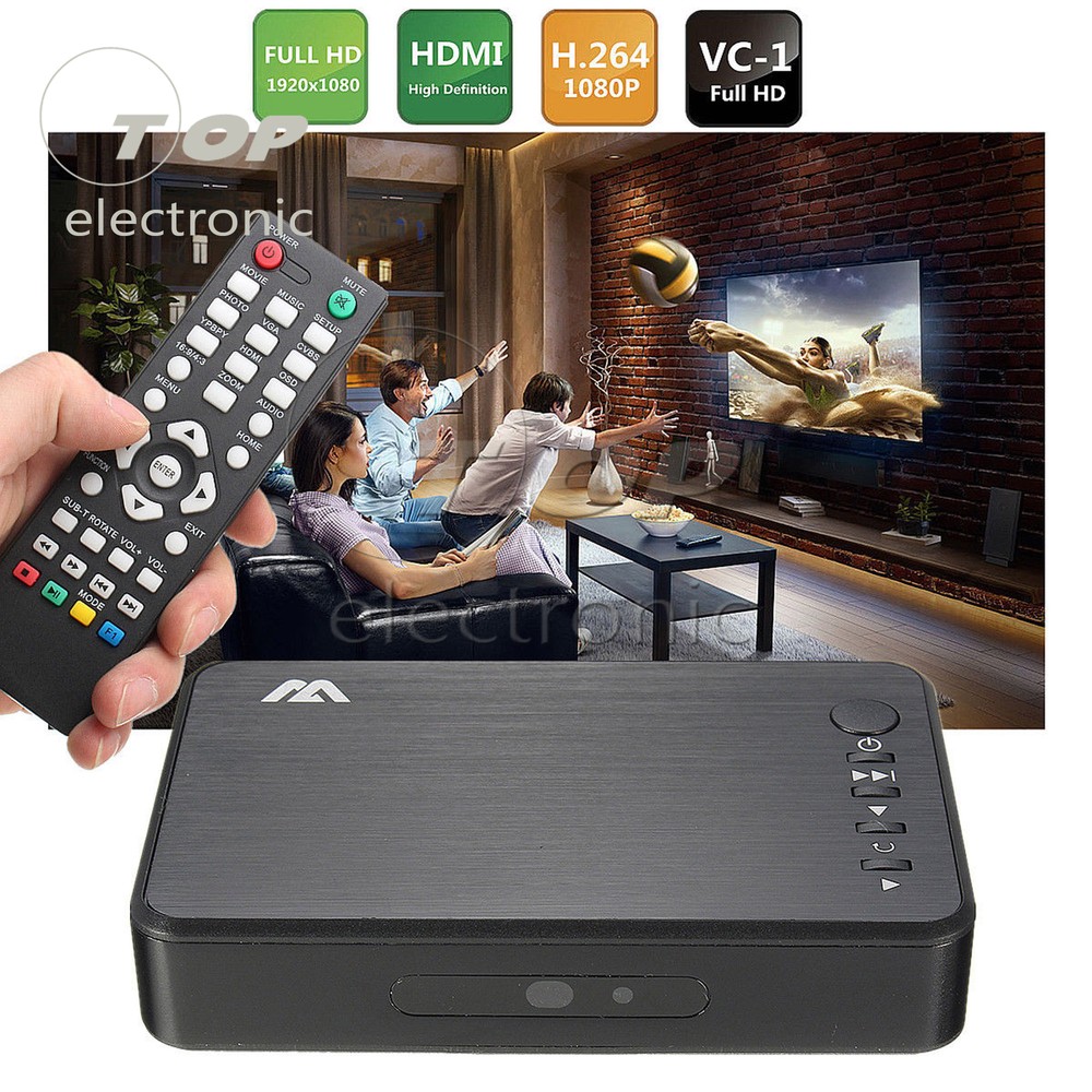 1080P HD HDMI Media Player RMVB MKV SD SDHC USB JPEG Remote Optical Audio