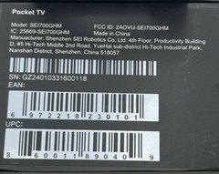 HOMATICS SEI700GHM POCKET TV CERTIFIED PORTABLE GTV DEVICEE