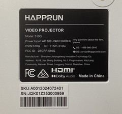 HAPPRUN MODEL: 510G Google TV Google Cast HDMI Netflix YouTube Prime Video