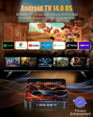 Android TV Box 2026, Android 14 TV Box 2GB 16GB Support 4K 6K 8K Wifi 6, Smart B