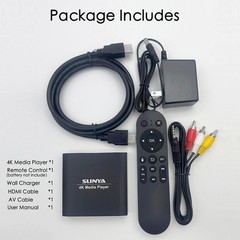 4K Ultra HD Digital Media Player with Remote Control, Supports HDD/USB Drive/…