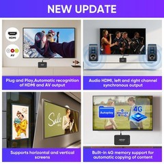 4K HDMI Media Player, Supports 14TB HDD/256GB USB/SD Card, Remote Control, MP4 A
