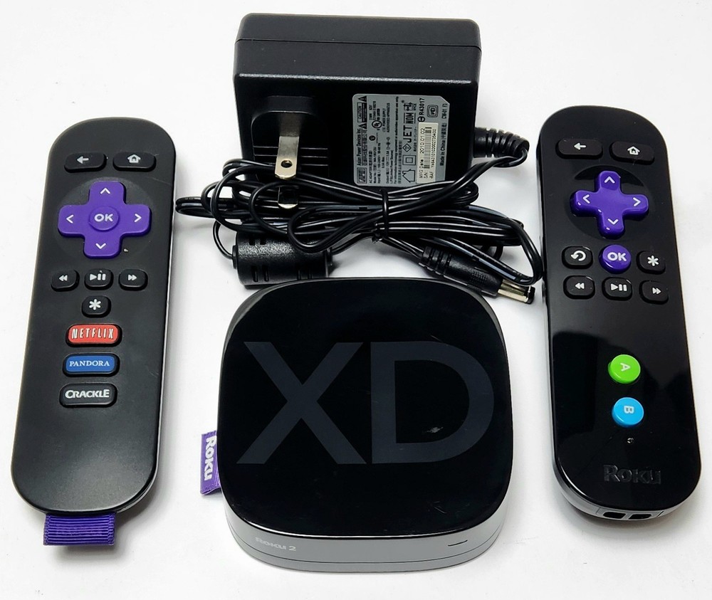 Roku 2 XD 3050X Media Streaming Device (2nd Gen) with 2 Remotes & Power Adapter