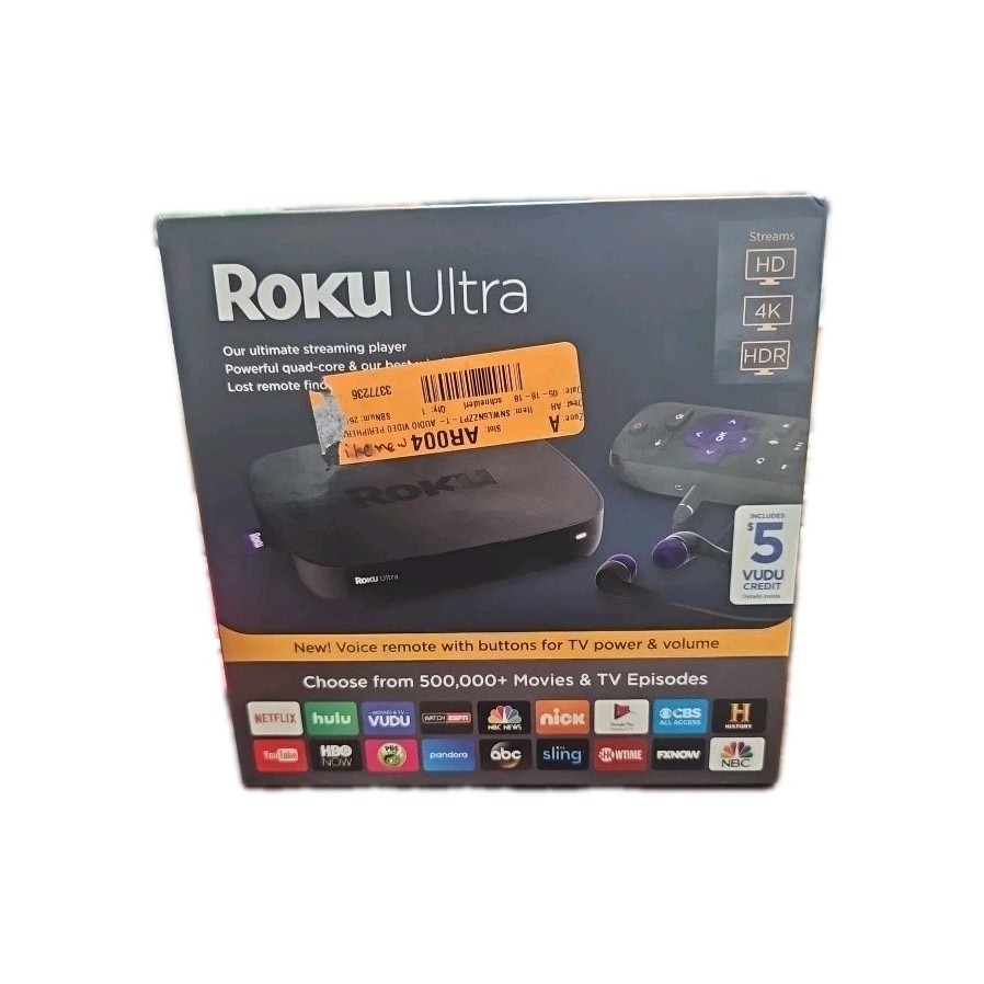 Roku Ultra (4660X2) 4K Streaming Media Player/ WITH Remote NO headphones.