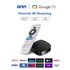 onn 4K Plus Streaming Device, Google TV – Ultra-fast Streaming, Stunning 4K UHD,