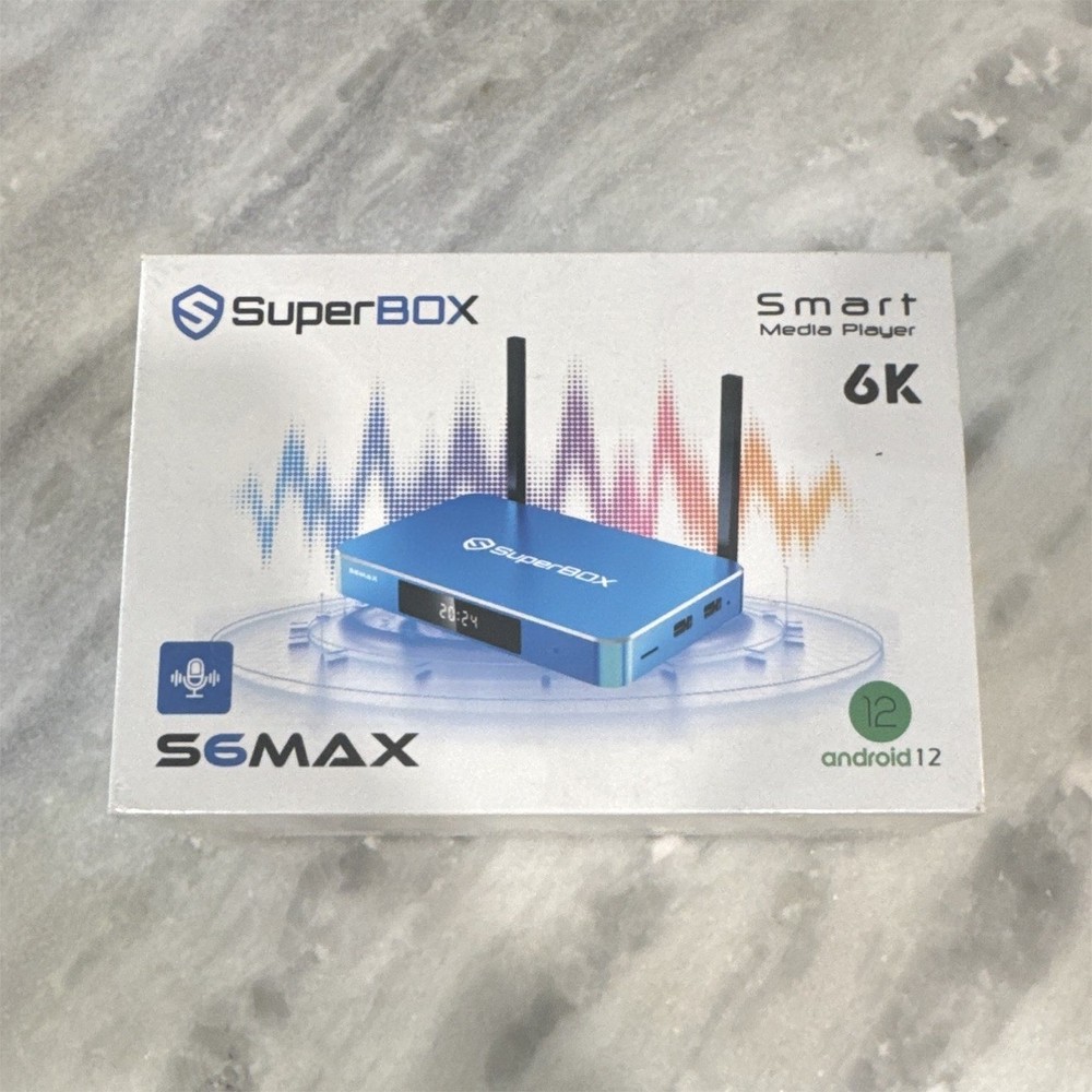 SuperBox S6MAX 6K Android 12 Streaming Box 4GB+64GB Wi-Fi Ethernet Blue