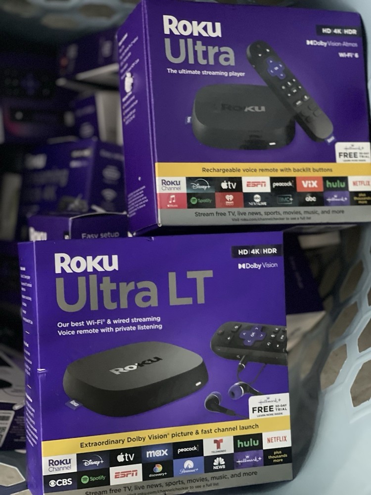 Roku Ultra 4K UHD Streaming Media Player with Voice Remote Pro Rechargeable