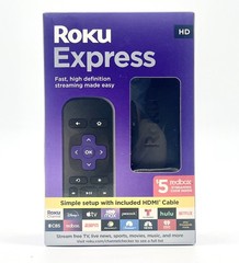 New Roku Express HD Streaming Media Streamer – Black + Mini HDM12AV Output