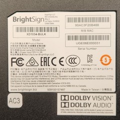 BrightSign XD1034 Digital Signage Media Player HDMI USB Ethernet XD4 Series