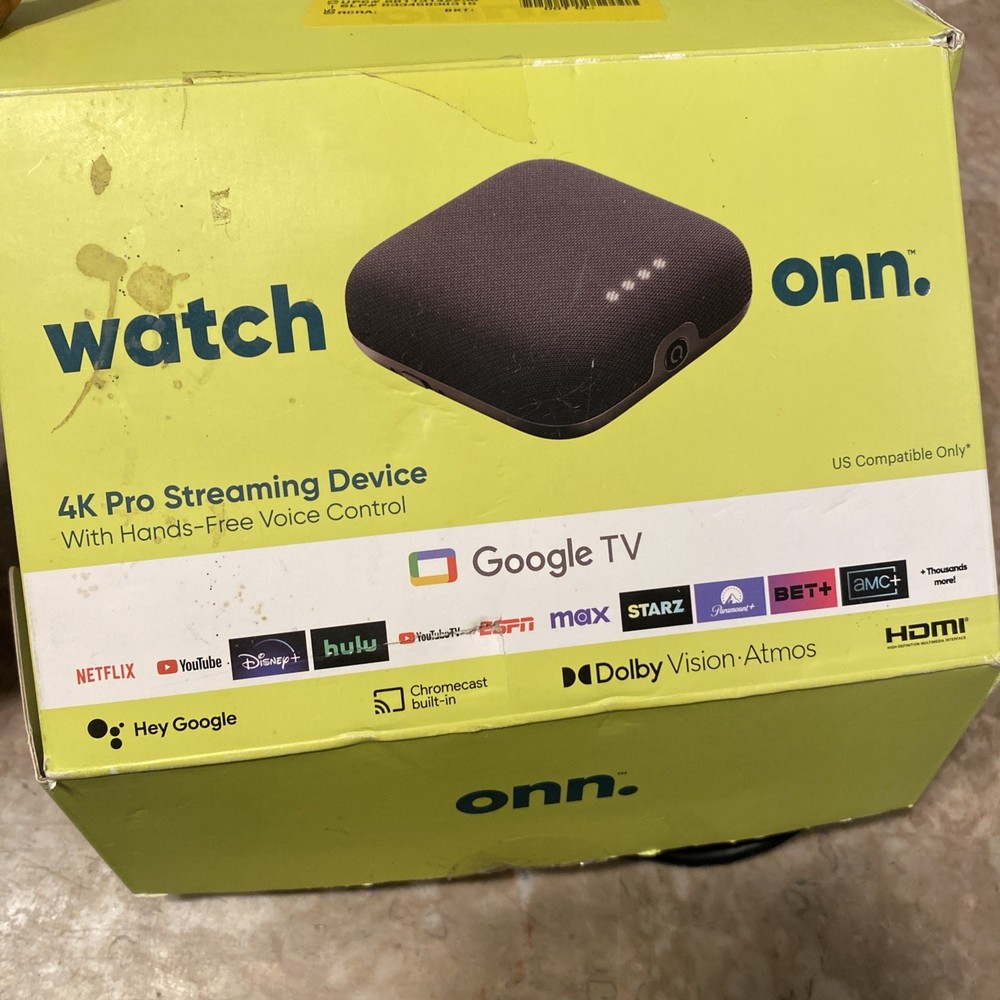 ONN Google TV 4K Pro Streaming Device (2024) 32GB/3GB 4K UHD NO REMOTE CONTROL