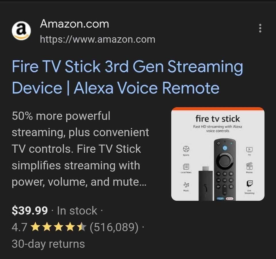 Amazon Fire TV Stick (3rd Gen.) FHD Media Streamer with Alexa Voice Remote (3rd