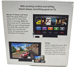 Apple TV 3rd Gen. Media Streamer Black Wi-Fi Model A1427 – TESTED – No Remote