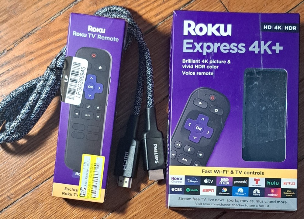Roku Express HD 4K+ HDT Media Player Streamer w/2 Remotes & 3ft HDMI Cable