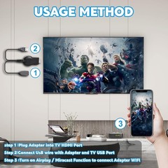 Wireless HDMI Display Adapter 1080P HD Screen Mirroring 4K Compatible WiFi