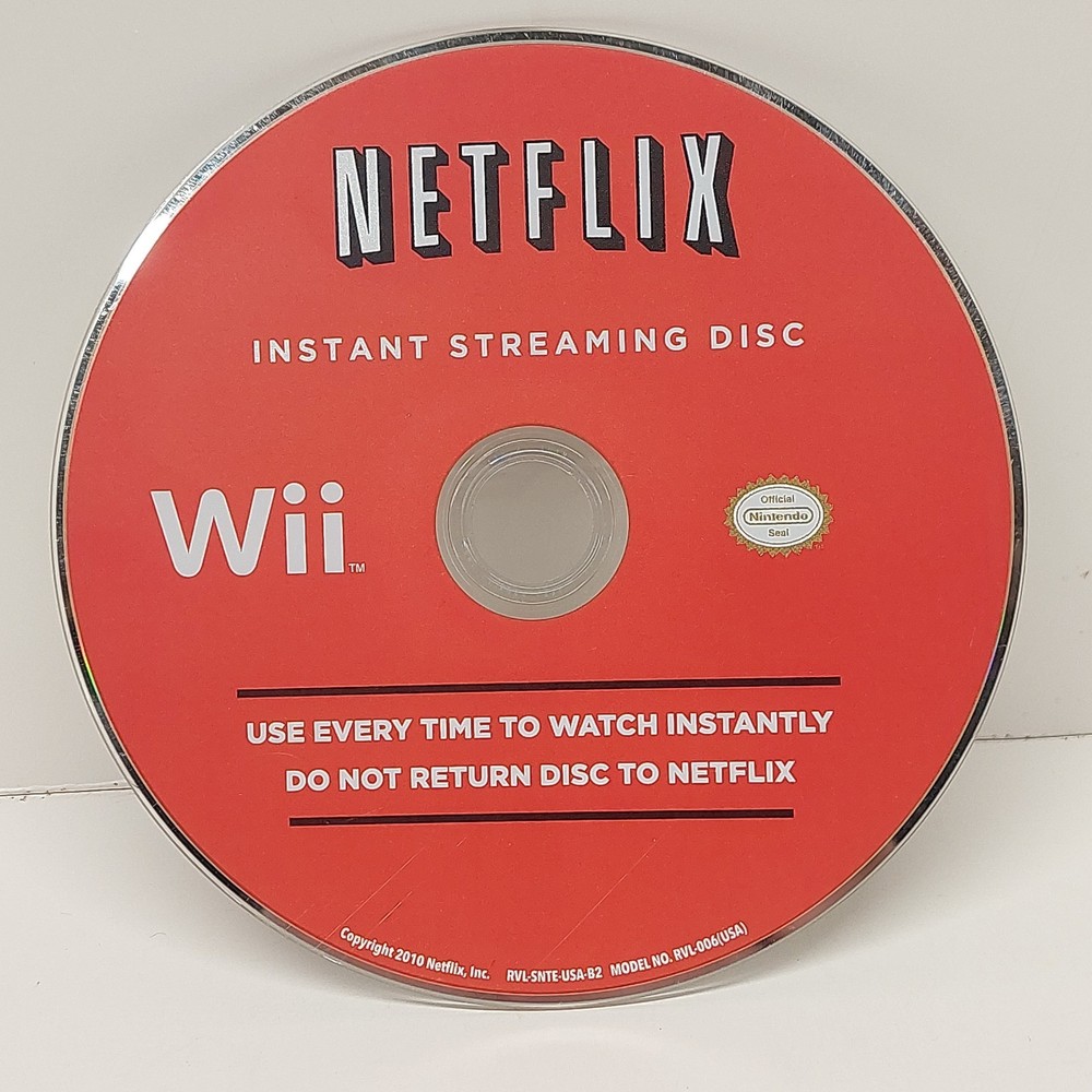 Netflix Instant Streaming Disc For Nintendo Wii Disc Collectable Free Shipping