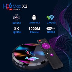 H96 MAX X3 Amlogic S905X3 Android 9.0 Smart Set Top Box 4G 32G&64G/128G HD H.265