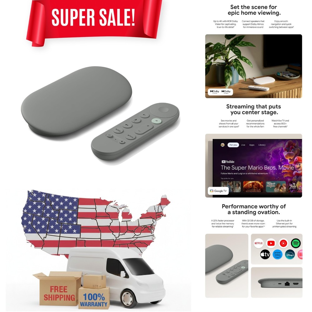 Google TV Streamer 4K – Fast Streaming Entertainment on Your TV with Voice Se…