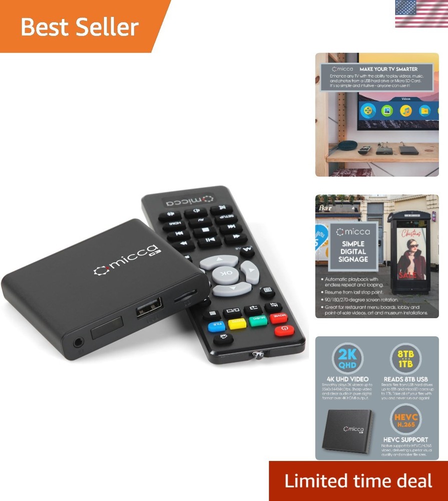 G3 2K Quad-HD Digital Media Player for USB Drives and MicroSD Cards, Digital …
