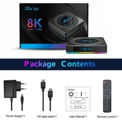 Android 11.0 X96-X4 Dual WiFi Ethernet 1000M 32GB S905X4 UHD 8K TV USA EU PLUG