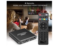 4K Media Player with Remote Control, Digital MP4 Player for 8TB HDD/USB Drive/TF