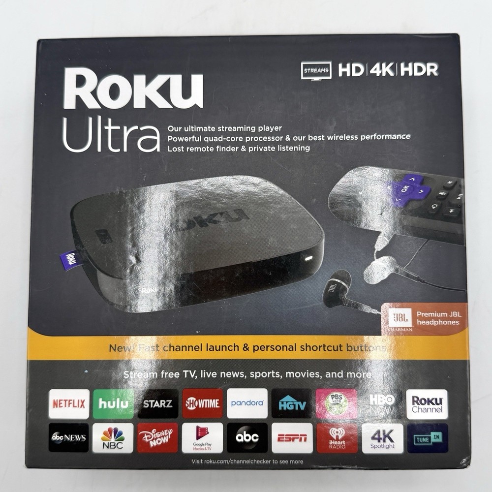 Roku Ultra 4670R Streaming Media Player HD/4K/HDR w/Headphones Factory Sealed /c