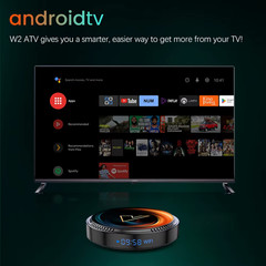 W2 Android TV Box S905W2 4GB 64GB 4K AV1 Dual WiFi Voice Remote Media Player