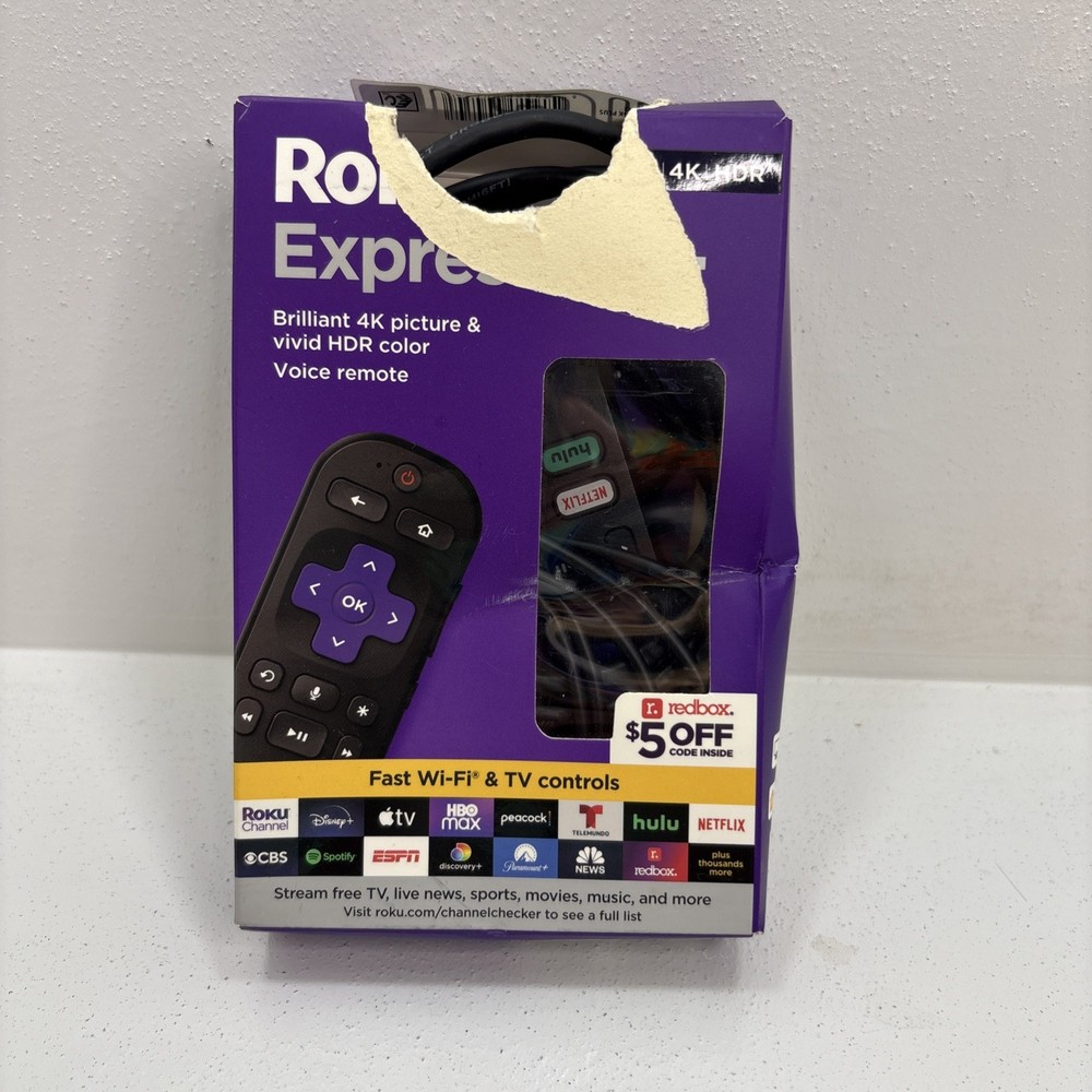 Roku Express 4K+ Streaming Player 3941RW2 Black TV Movies Apps Shows Sports New