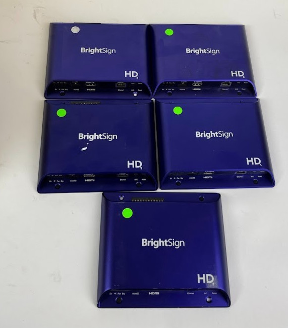 Lot of 5 BrightSign HD223 Digital Signage Media Players HDMI 1080p