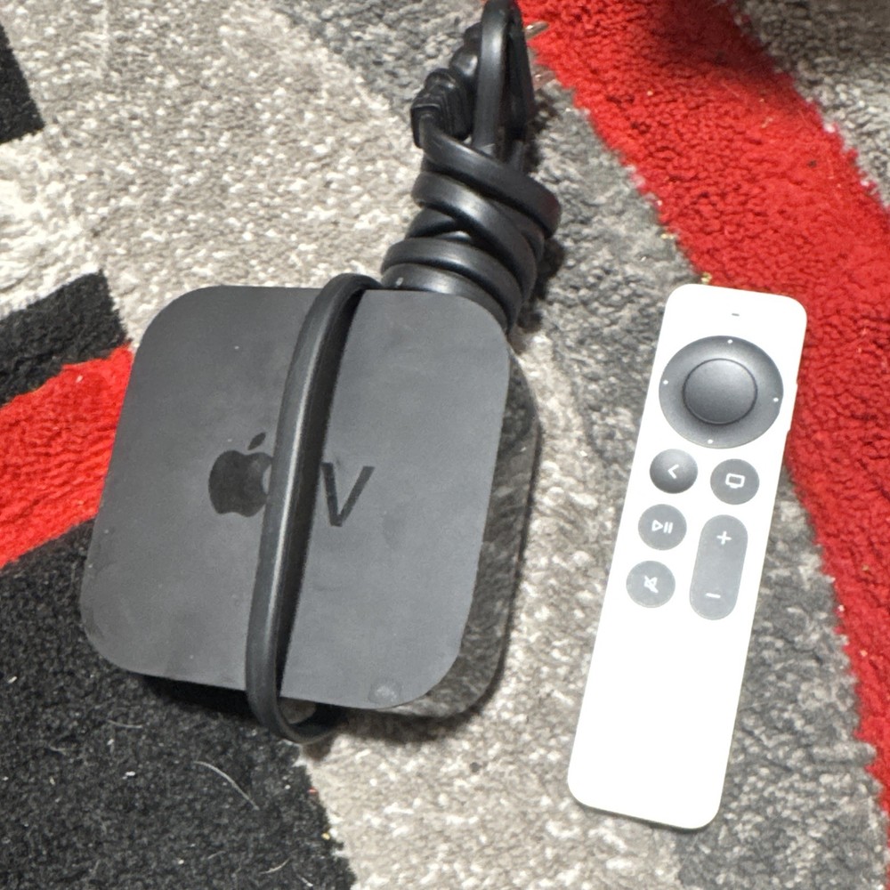 Apple TV Digital HD Media Streamer, Black/Silver, Siri Remote & Power Cord