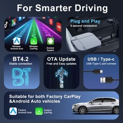 3-in-1 AI Box 32GB Android WiFi Wireless CarPlay Adapter Support Netflix TikTok